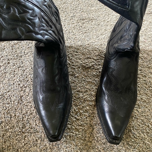 Men’s 10.5 Laredo cowboy boots black mid-calf hawk snip toe - Picture 3 of 3